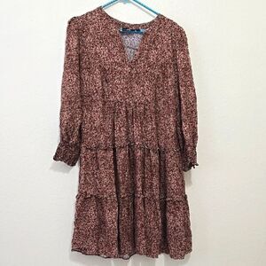 G. By GIULIANA ANIMAL PRINT, TIER BOHIMEAN DRESS SIZE L